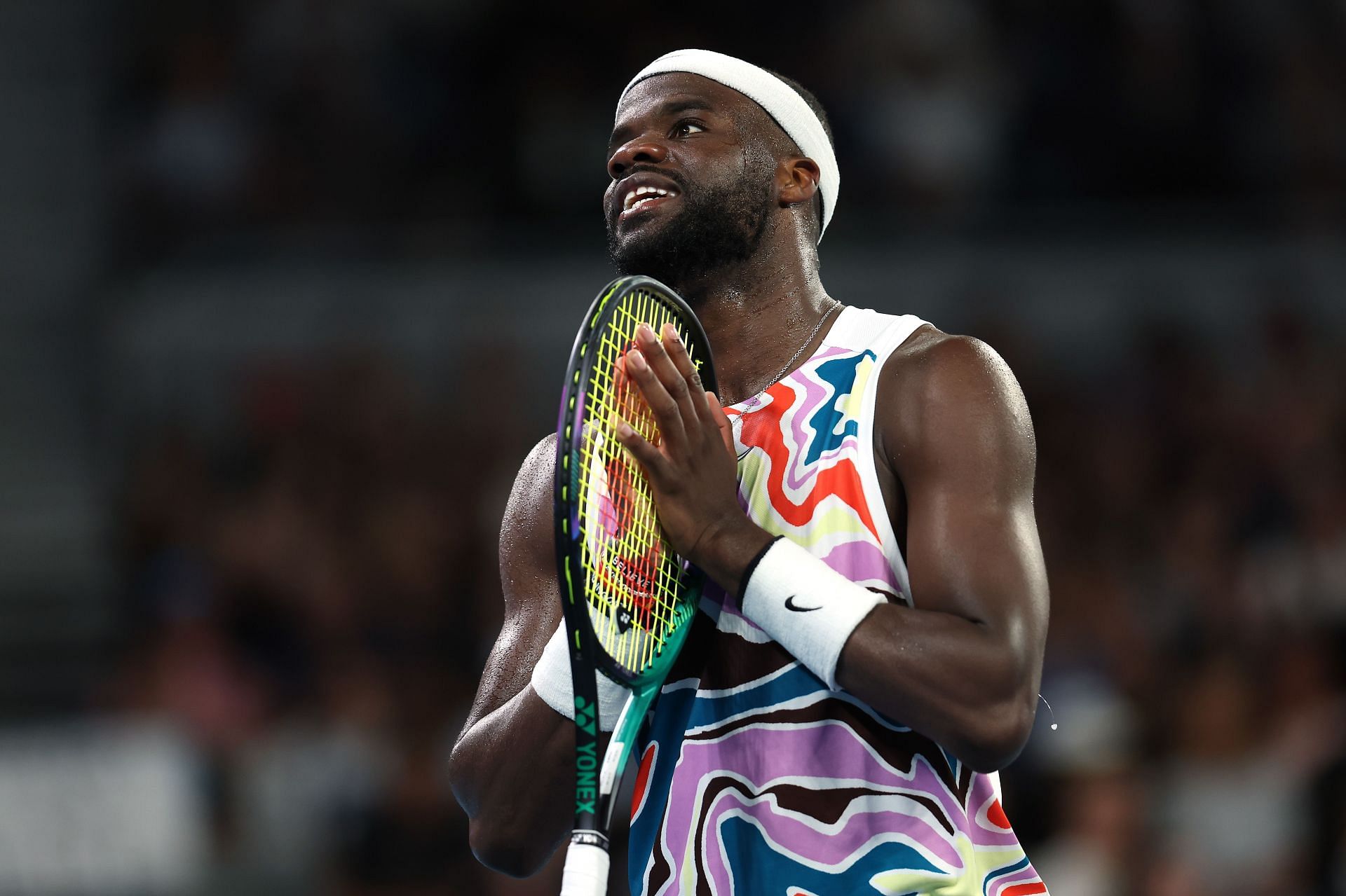 Tiafoe in action at the Australian Open