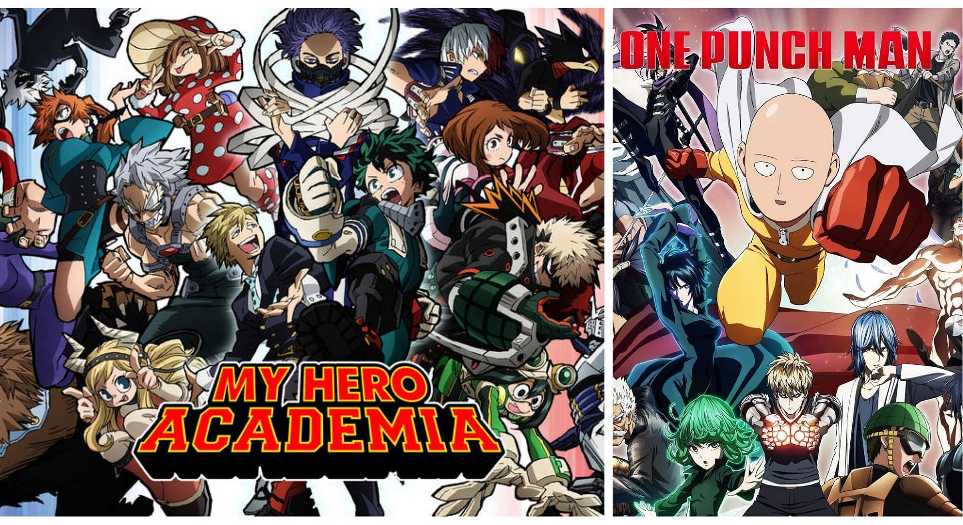 My Hero Academia and One Punch Man posters (Image via Sportskeeda)