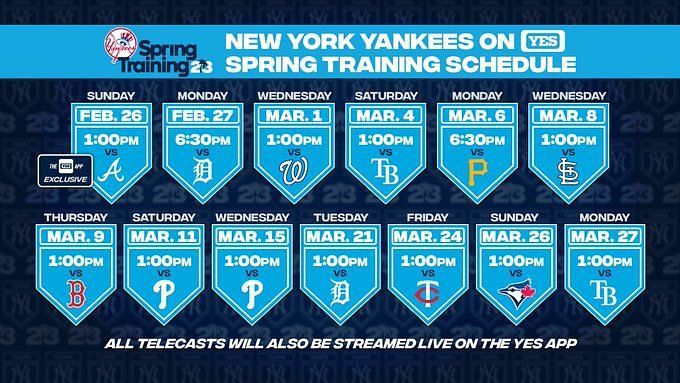New York Yankees on X: The 2023 Spring Training Schedule is here