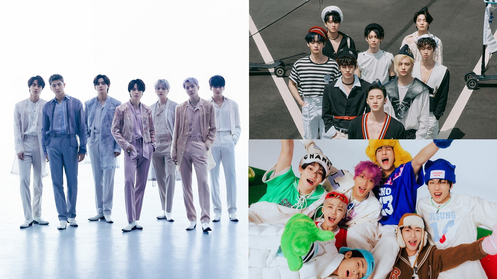 BTS, Stray Kids and NCT DREAM win grand prizes at the 2022 Hanteo Music Awards (Images via Twitter/BIGHIT_MUSIC, Stray_Kids, and NCTsmtown_DREAM)