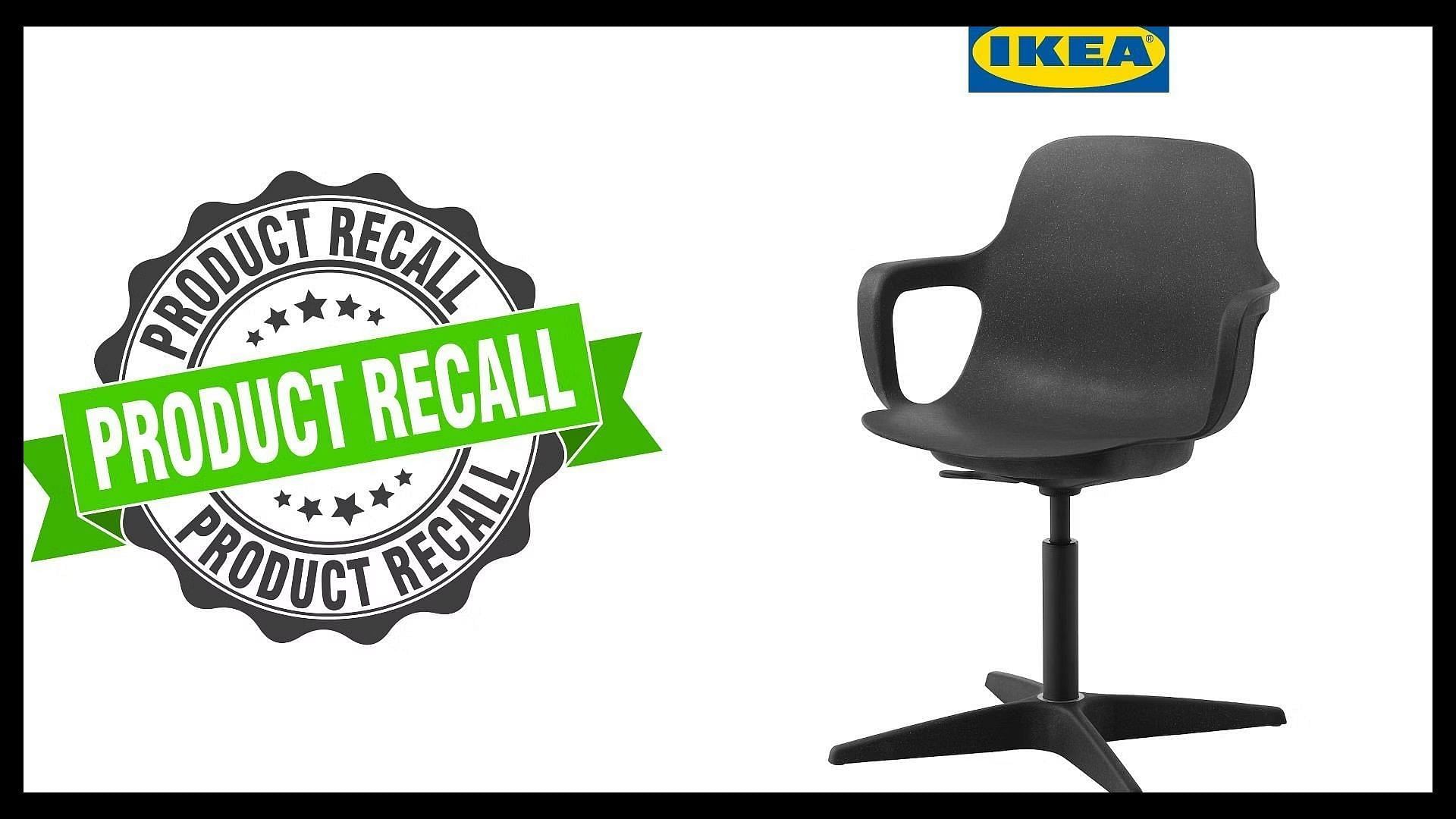 IKEA recalls ODGER Swivel Chairs over Fall and Injury Hazard concerns (Image via CPSC)