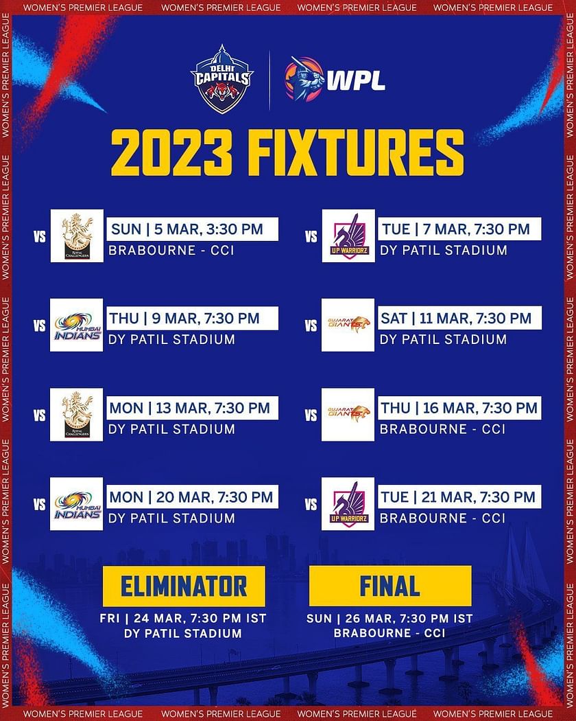 DC Womens Schedule WPL 2023 DC Next Match & Match Schedule