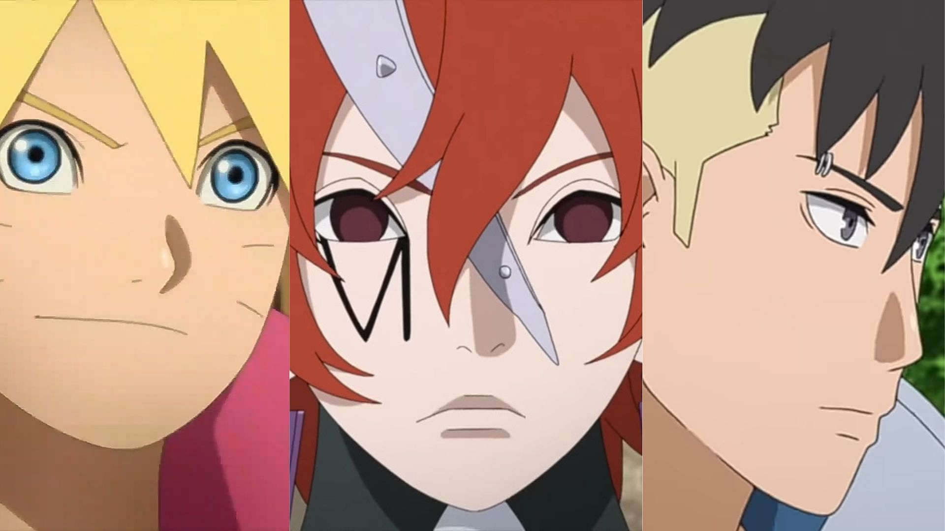 Boruto, Code, and Kawaki as in the anime (Image via Studio Pierrot)