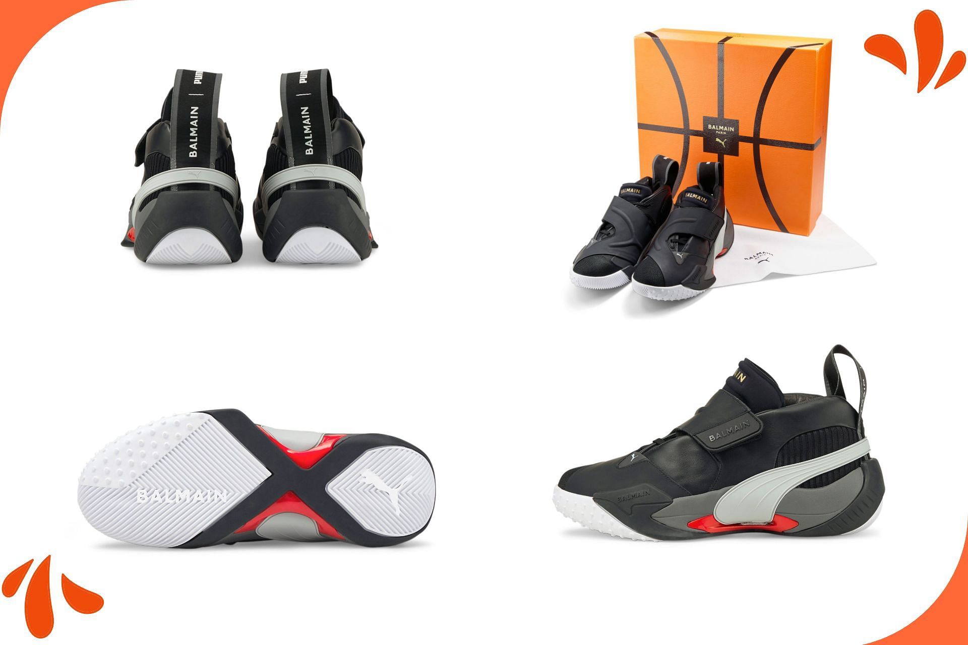 The upcoming Puma x Balmain 2023 collaborative collection will reimagine the iconic Balmain Court basketball sneaker (Image via Sportskeeda)