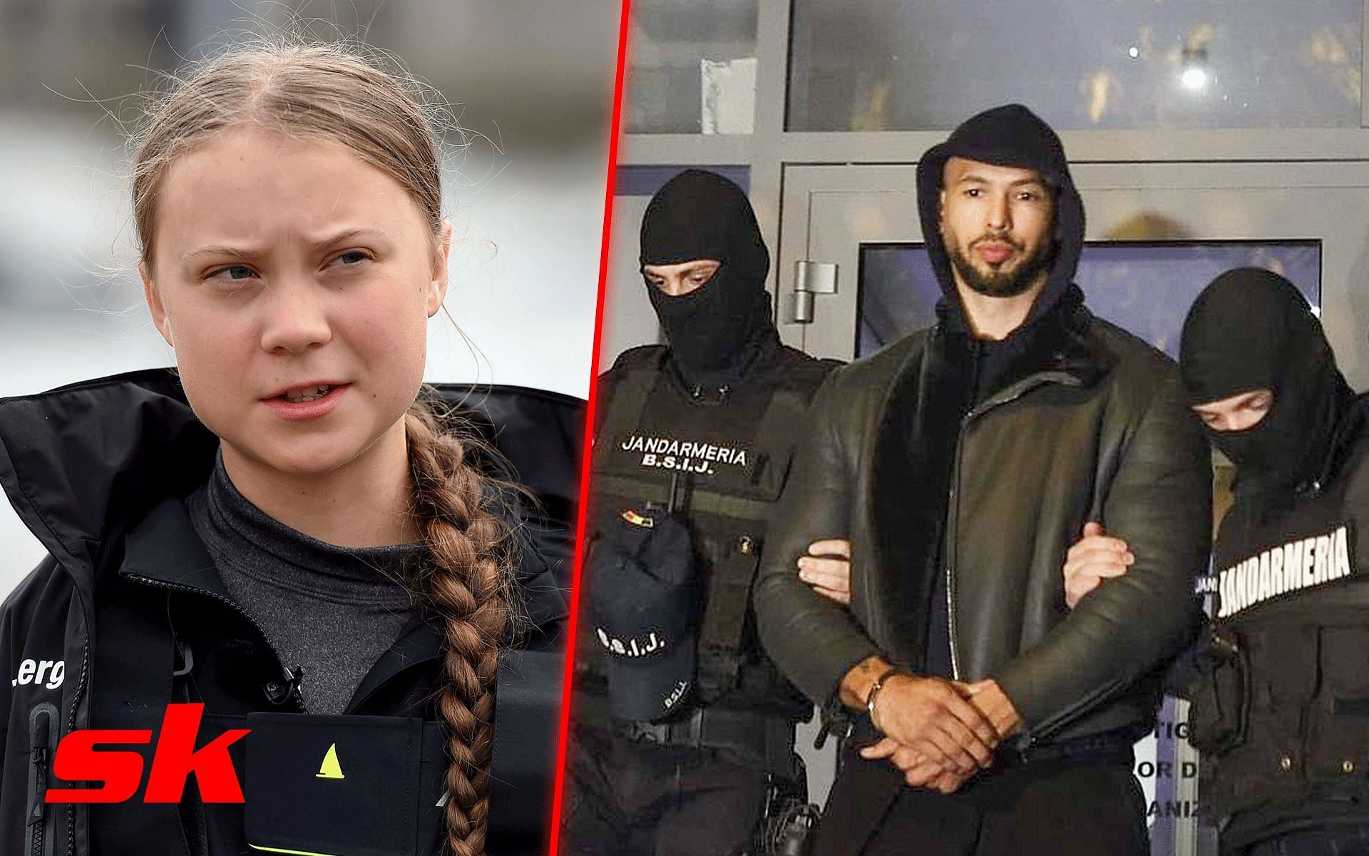 Greta Thunberg (Left), Andrew Tate (Right) [Image courtesy: @Dexerto on Twitter]