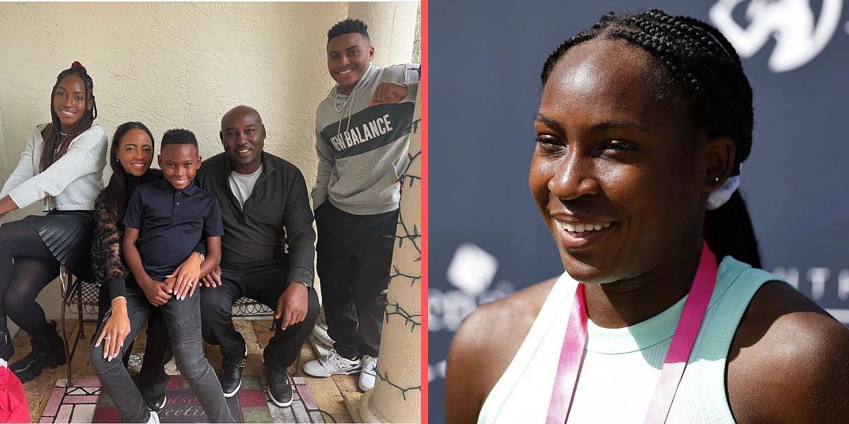 (L) Coco Gauff with her parents and younger brothers. (pic credit - Coco Gauff