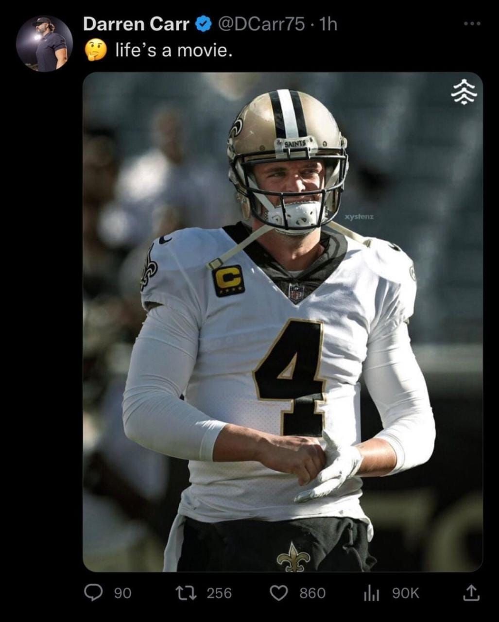 Derek Carr's brother shares image of Raiders star in Saints jersey