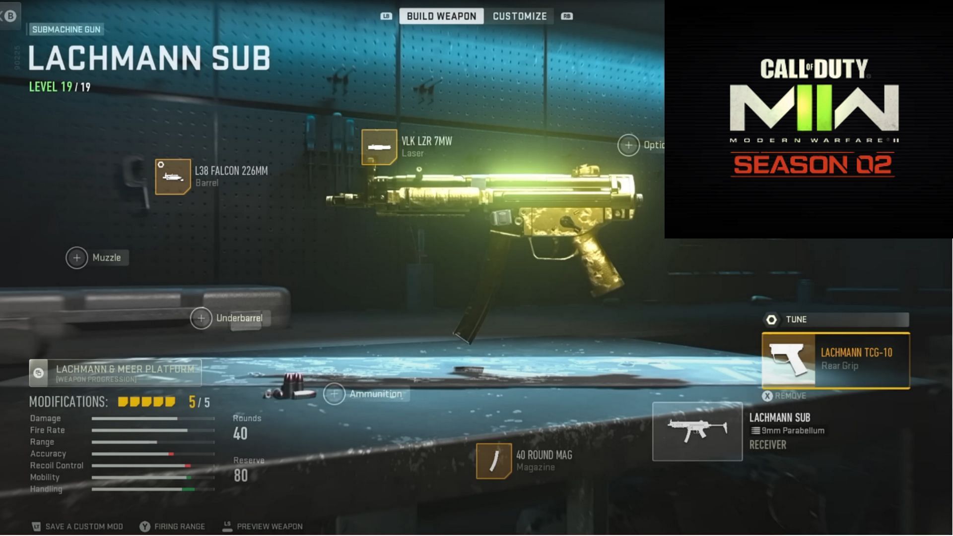 Lachmann Sub Loadout in Modern Warfare 2 (Image via Activision and YouTube/Ears)
