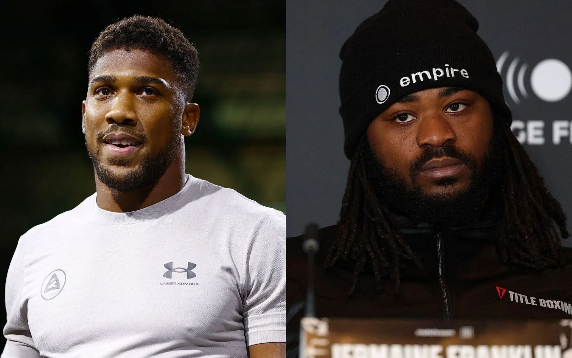 Anthony Joshua (L), and Jermaine Franklin (R).