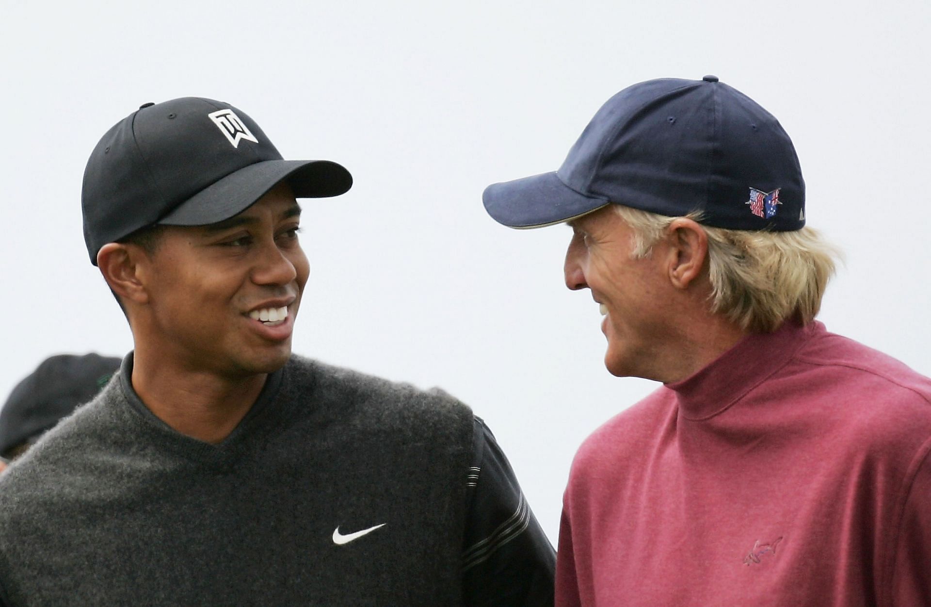 Tiger Woods and Greg Norman at the 2004 Open Golf Royal Troon