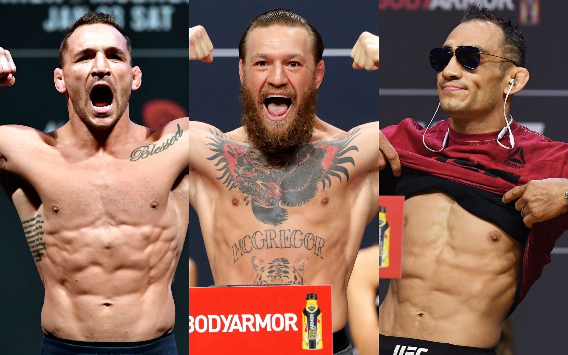 Michael Chandler (Left), Conor McGregor (Middle), and Tony Ferguson (Right)