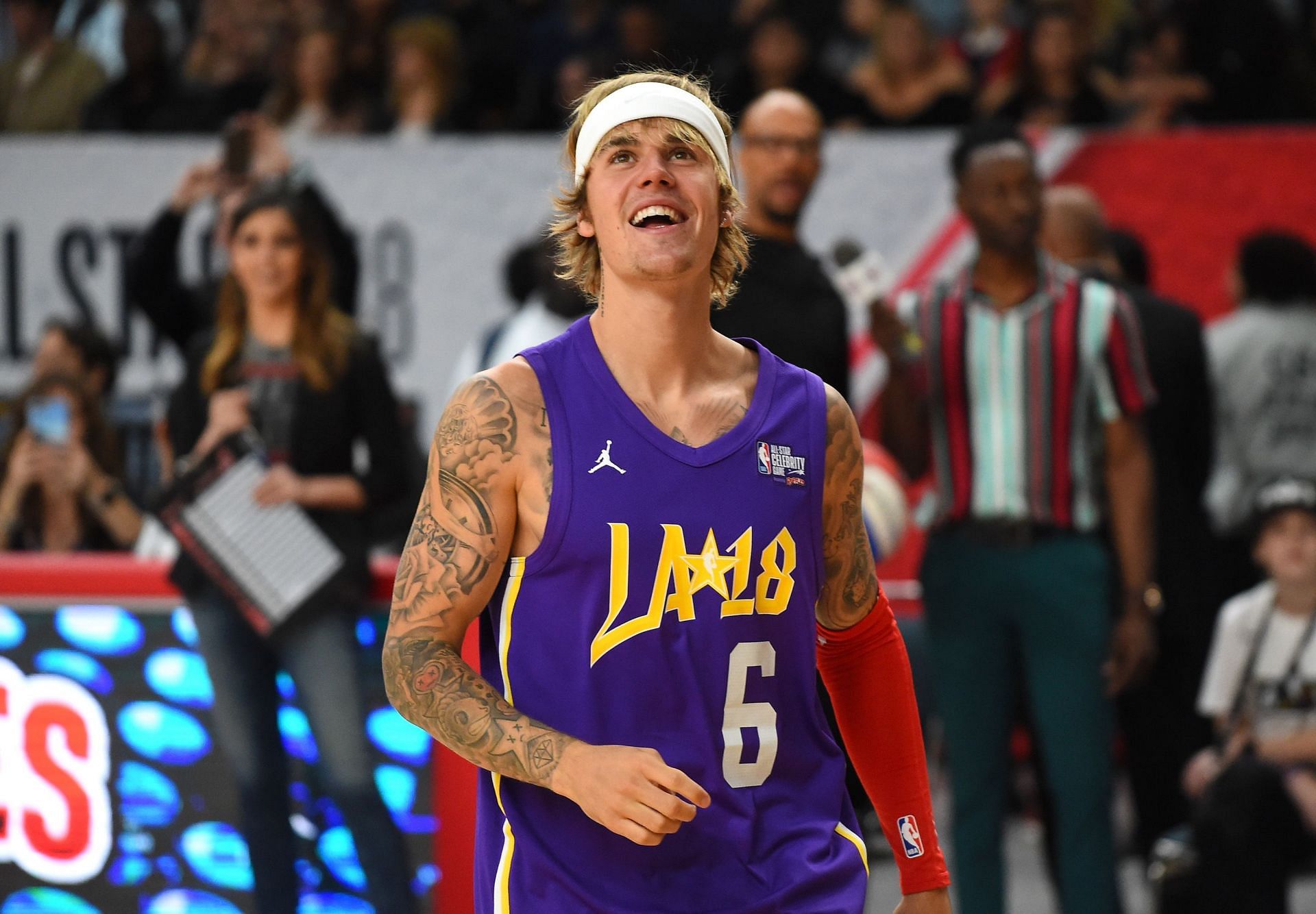 Justin Bieber at the 2018 NBA All-Star Game Celebrity Game