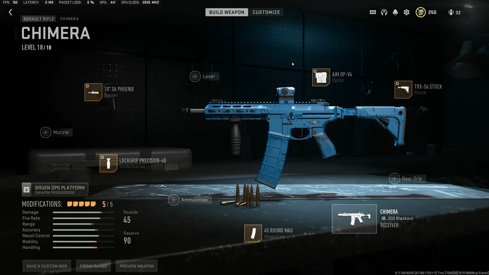 Mid-long range loadout for Chimera in Warzone 2 Season 1 Reloaded (Image via Activision and YouTube/Metaphor)