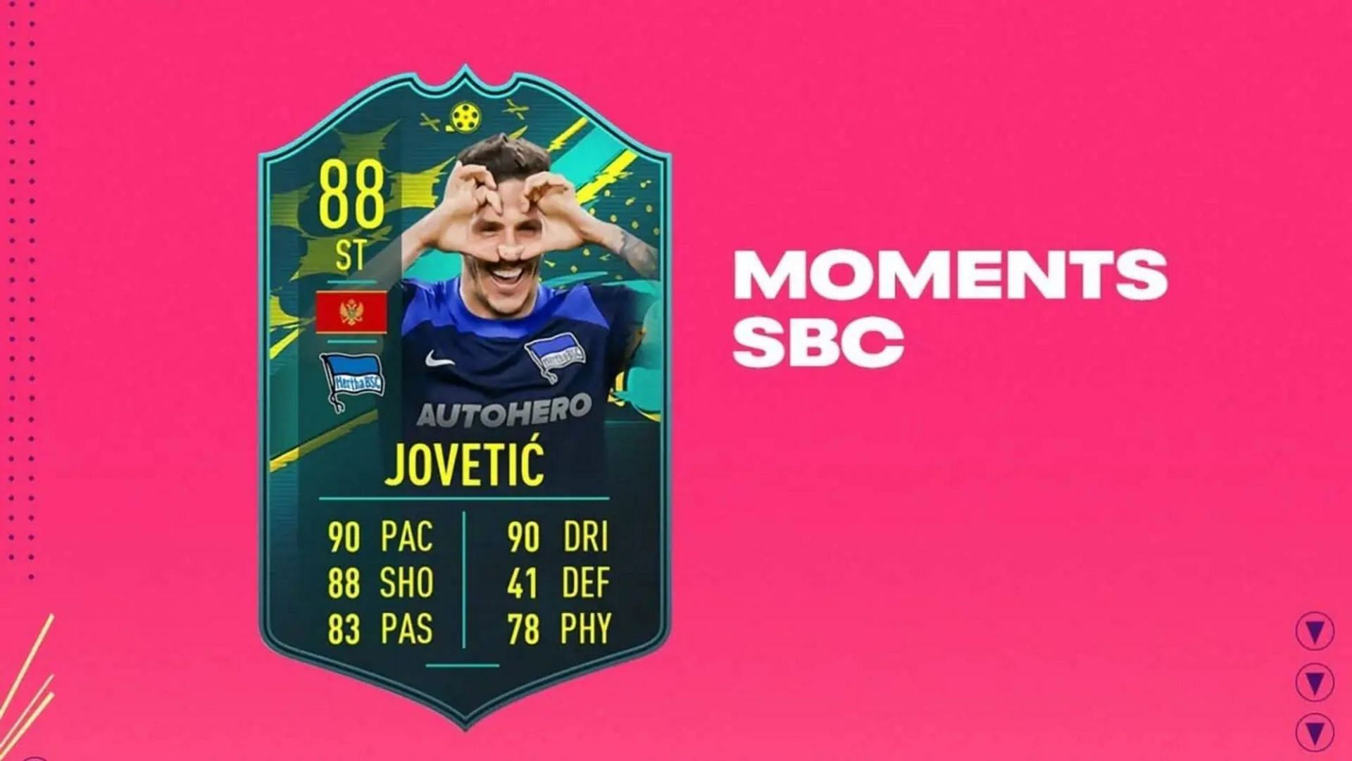 FIFA 23 players can take advantage of the Stevan Jovetic Player SBC to get a promo card for their Ultimate Team squads (Image via EA Sports)