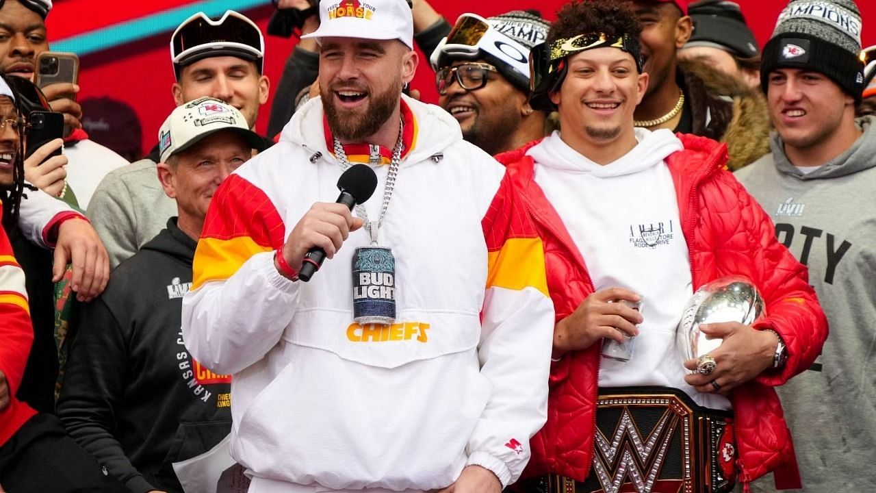 What did Patrick Mahomes and Travis Kelce do at Chiefs Super Bowl