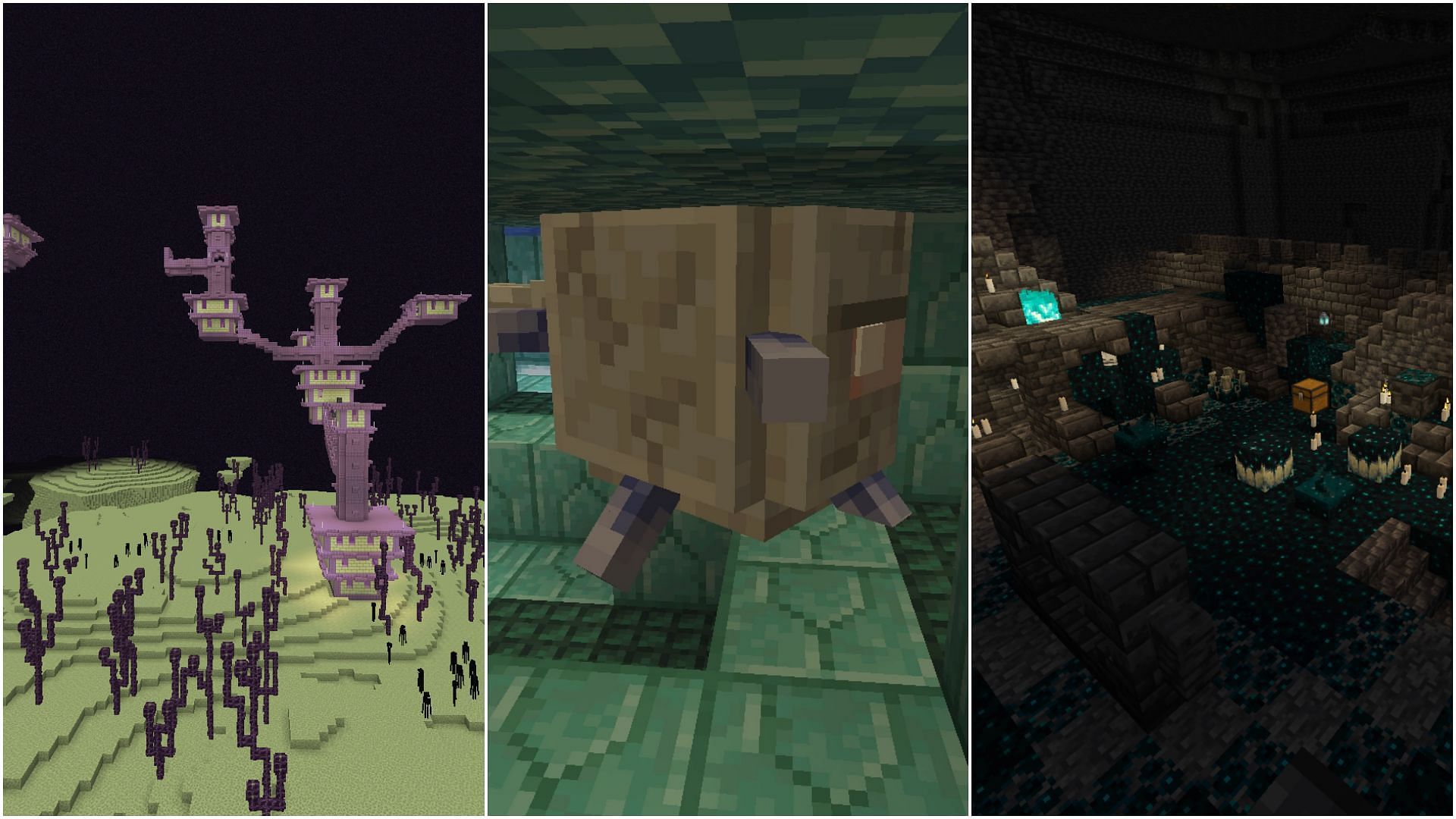Armor trims are found in several structures and from elder guardians in Minecraft 1.20 update (Image via Mojang)