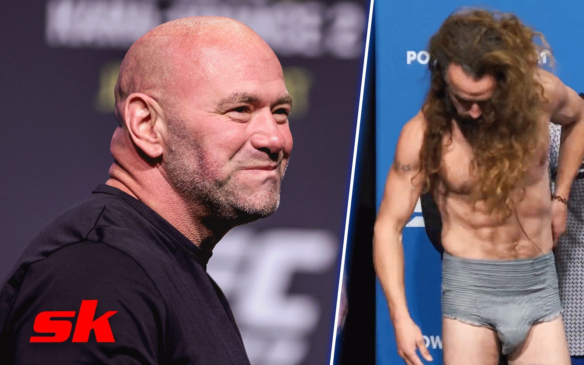 Dana White (left) and Michael Smith (right) [Image credits: Getty Images and @powerslapleague on Twitter]