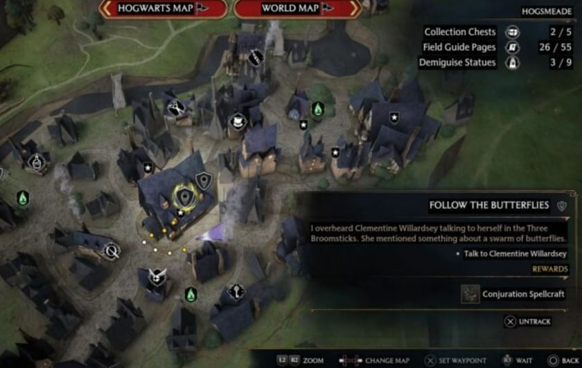 Follow the Butterflies Hogwarts Legacy walkthrough How to complete Follow the Butterflies side
