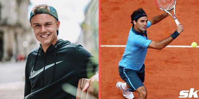 "Better keep the volleys sharp when Roger Federer is hanging just above you" - Holger Rune jokes about Rotterdam practice