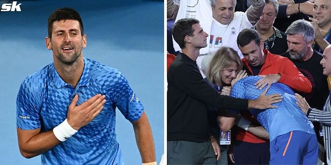 "When Novak Djokovic climbed up, he collapsed" - Mental coach recalls Serb hugging his family after winning Australian Open 2023