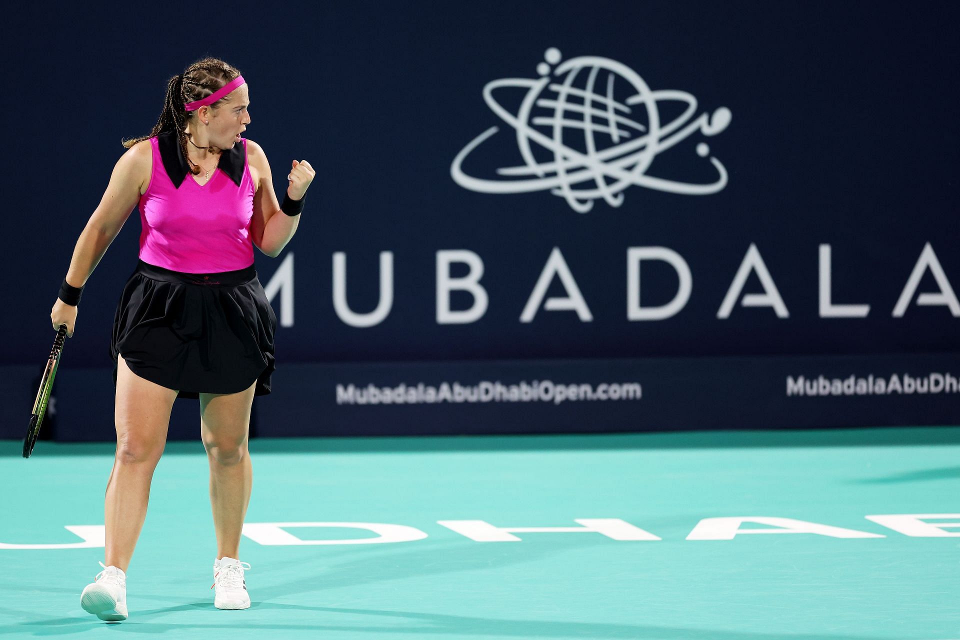 Jelena Ostapenko at the 2023 Abu Dhabi Open.