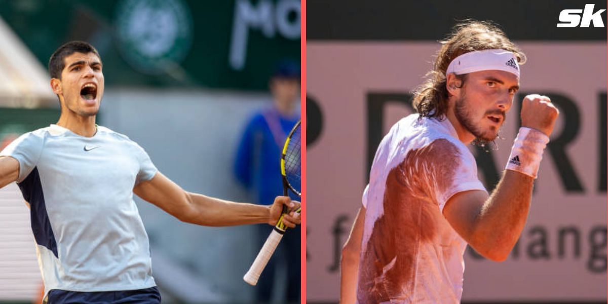 Carloz Alcaraz (left) and Stefanos Tsitsipas (right)