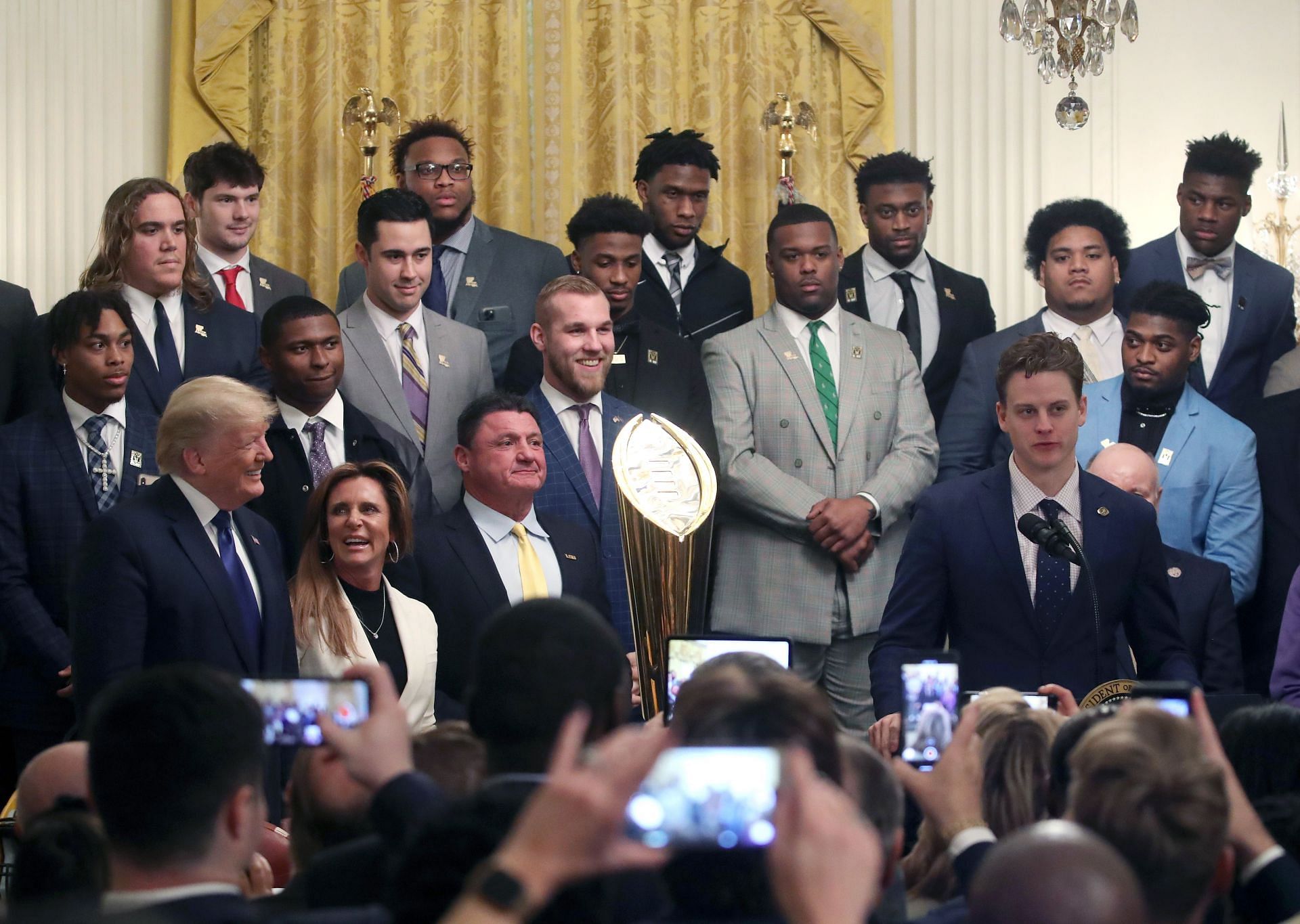 President Trump Welcomes College Football Champions LSU Tigers To The White House