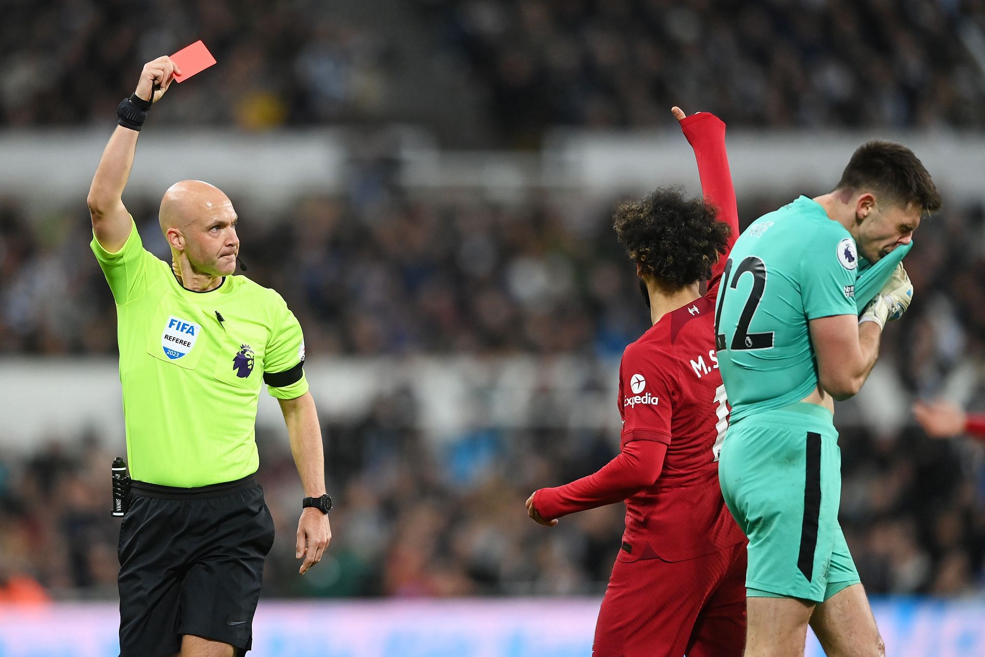 Nick Pope shown the red card