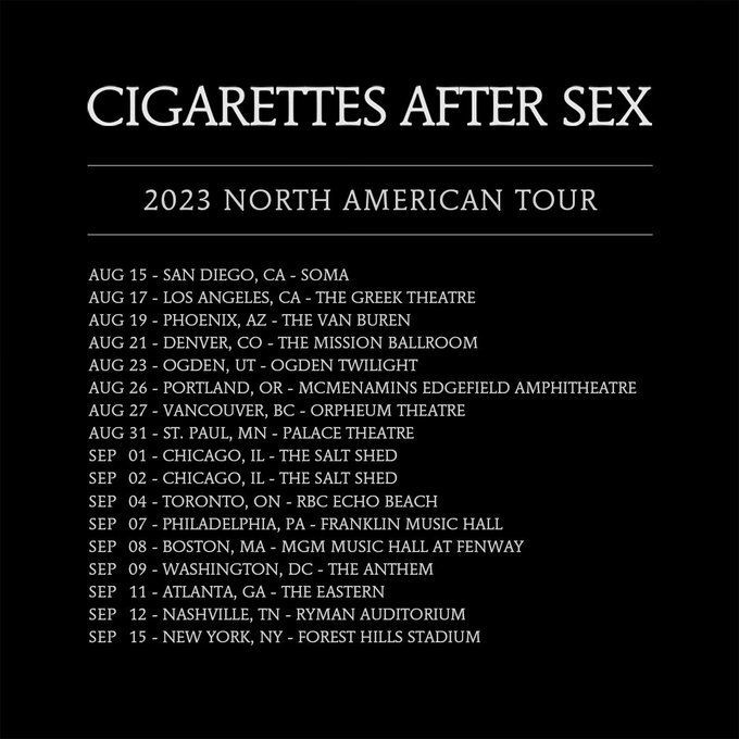 Cigarettes After Sex Tour 2023 Tickets Presale Dates Venues And More