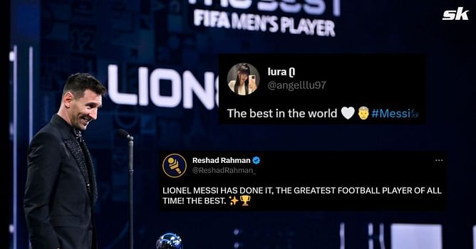"The greatest to ever walk on a football pitch" , "The GOAT" - Fans hail Lionel Messi after he wins The Best FIFA Men's Player of the Year award