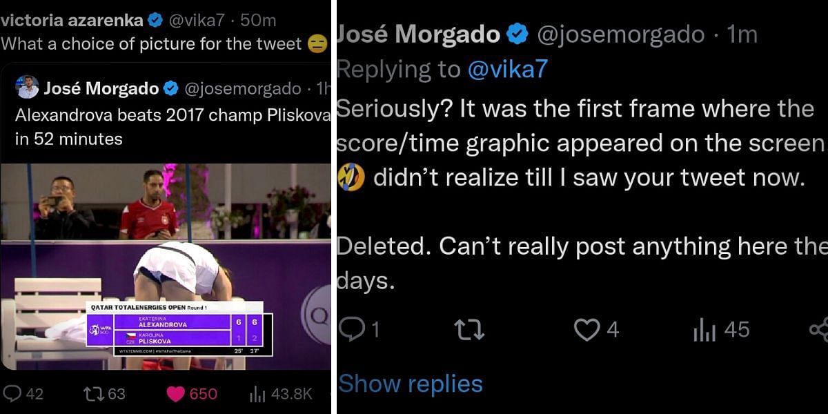 Victoria Azarenka and Jose Morgado on twitter