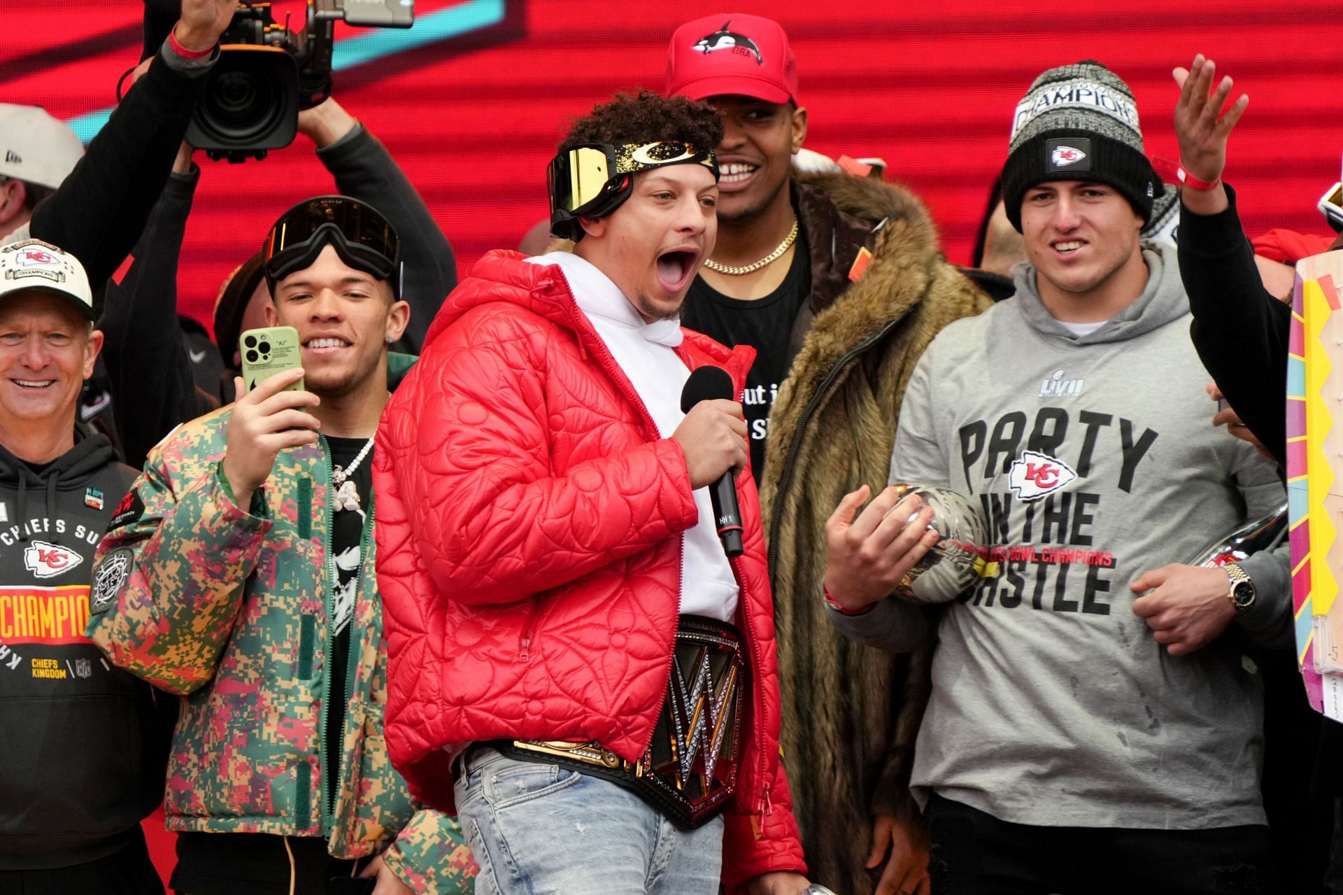 Patrick Mahomes at Kansas City Chiefs Victory Parade