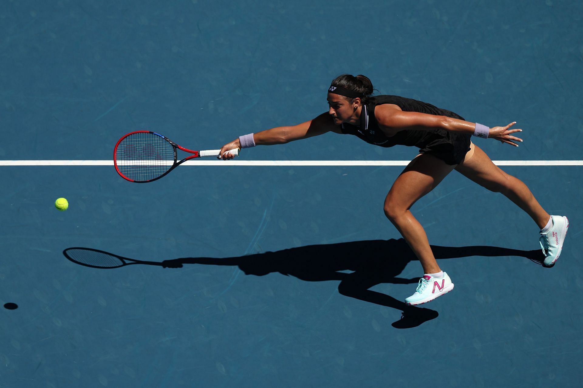 Caroline Garcia in action at the Australian Open