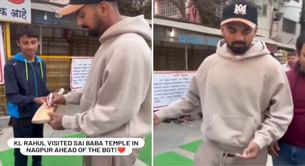 [WATCH] KL Rahul makes his fan's day during his visit to Sai Baba temple in Nagpur ahead of Border Gavaskar Series
