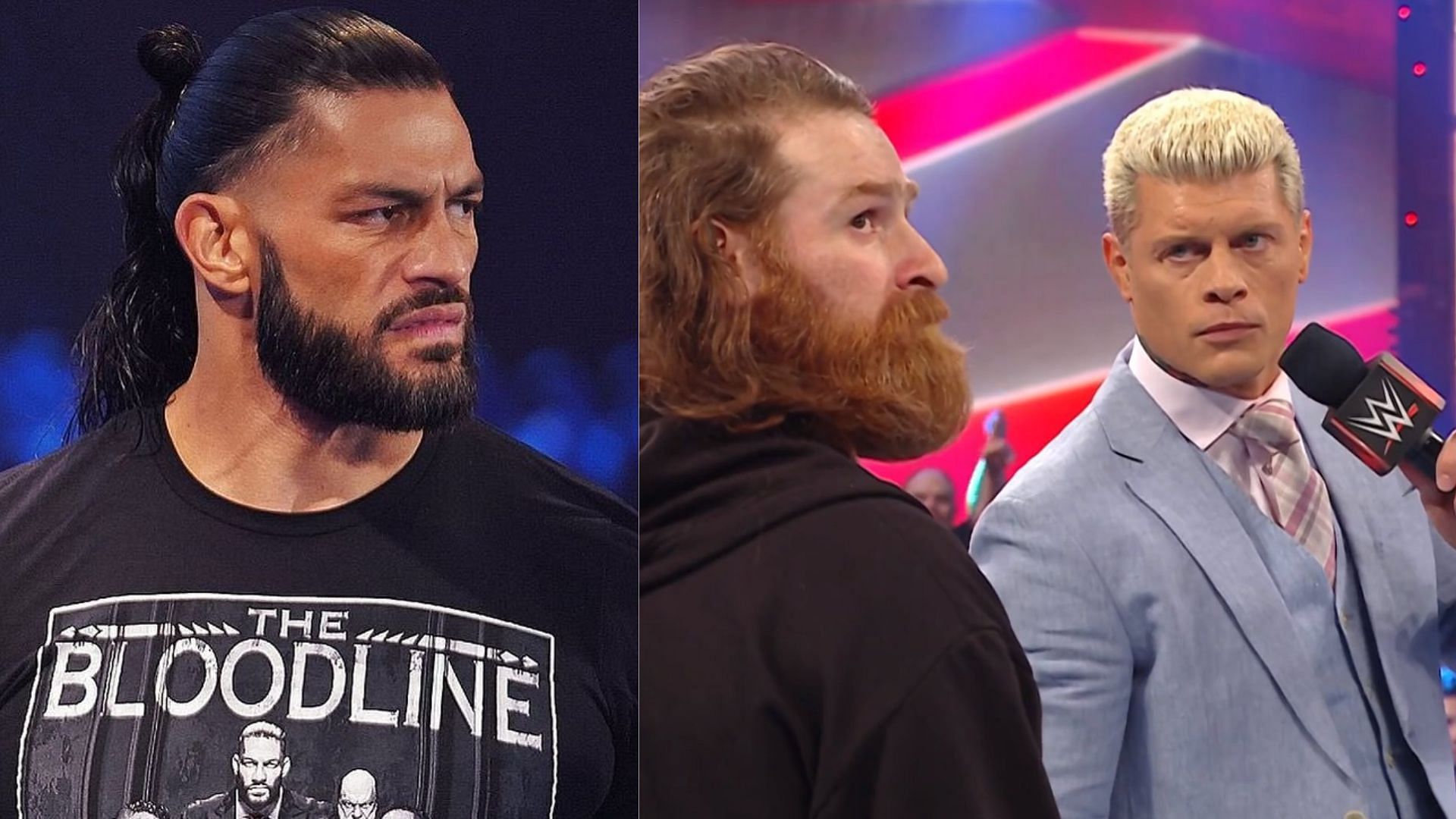 Roman Reigns' reaction to Cody Rhodes & Sami Zayn promo on WWE RAW: WWE ...