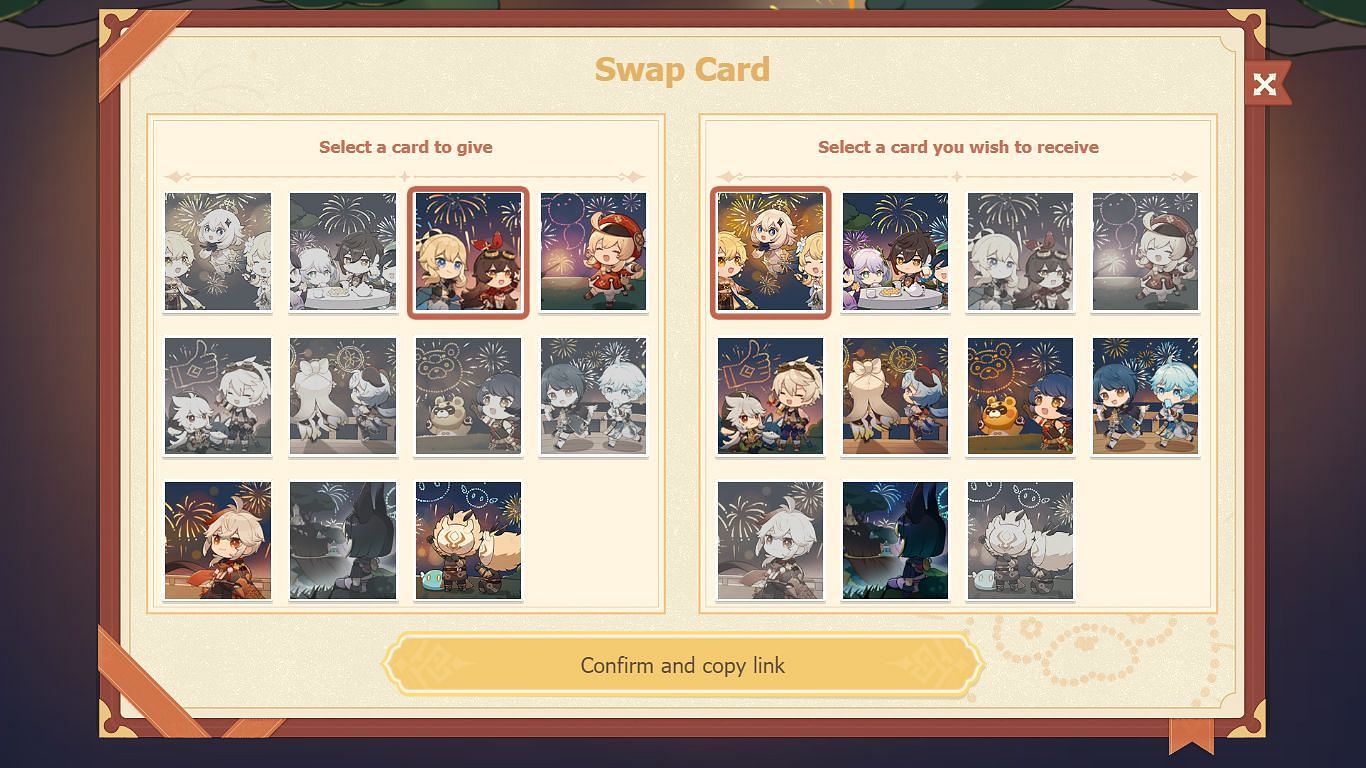 View cards in the inventory and share with your friends (Image via HoYoverse)