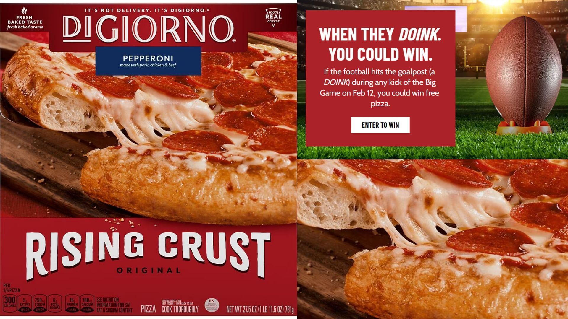 DiGiorno Pizza gives away free pizza during the Super Bowl game on February 12 (Image via DiGiorno Pizza)