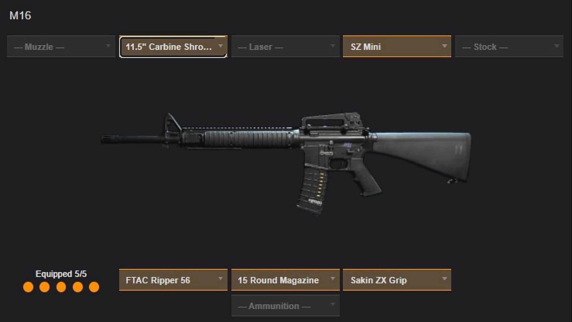 M16 weapon build (Image via Sym.gg)