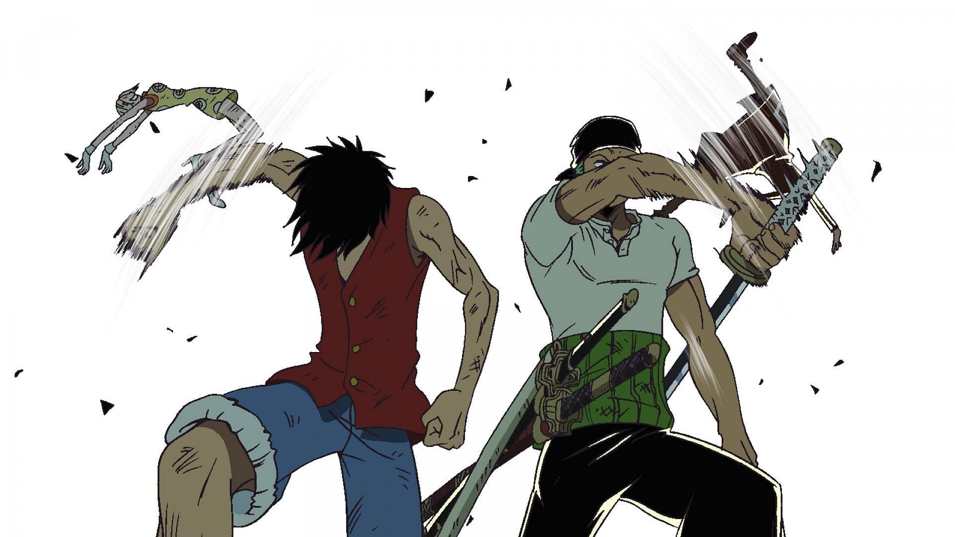Luffy and Zoro once fought themselves, ending up in a draw (Image via Toei Animation, One Piece)