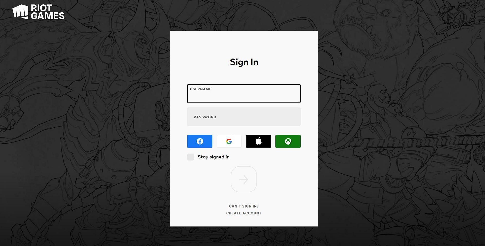 Sign in to your account to check the purchases (Image via Riot)