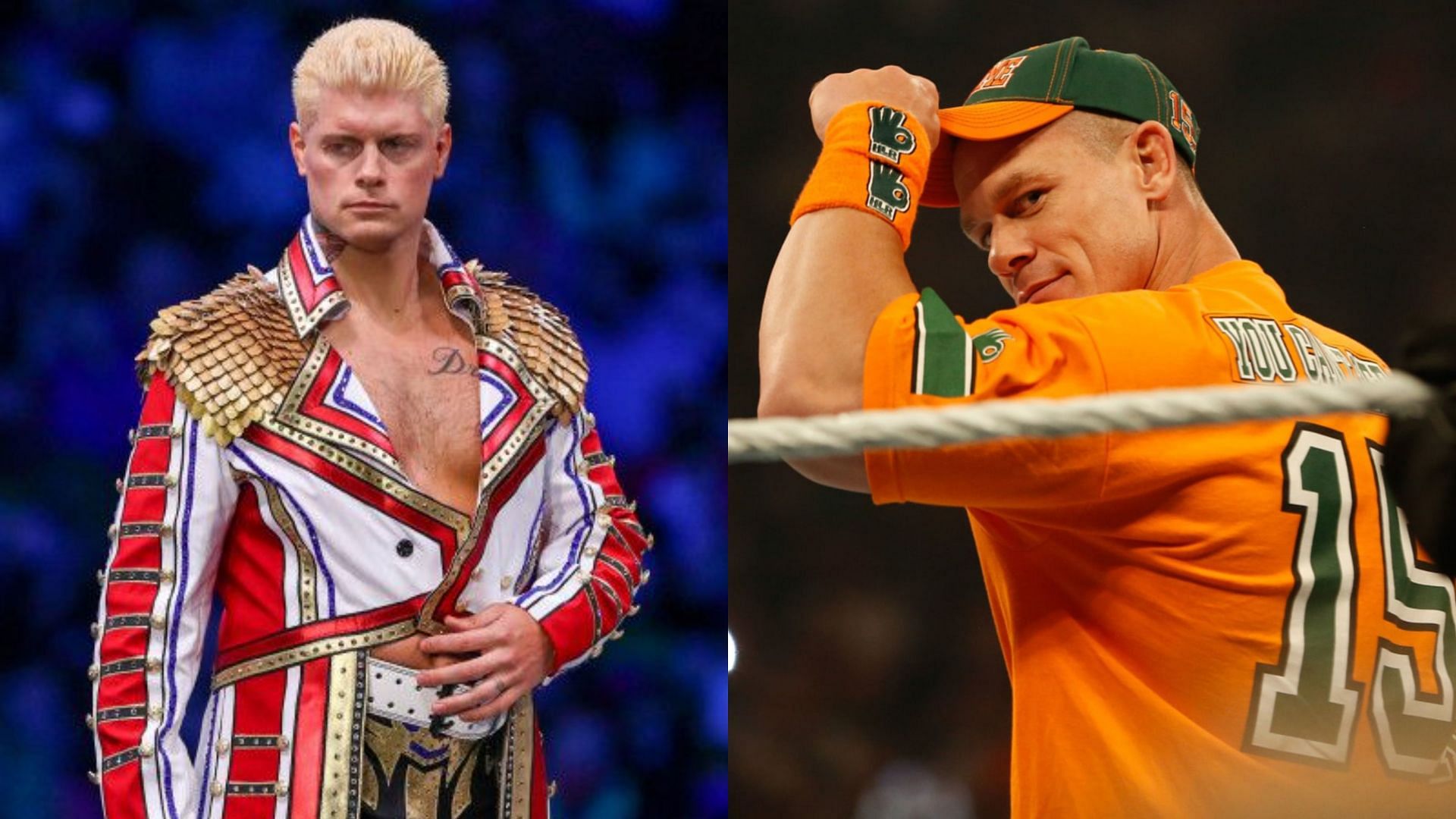 Cody Rhodes (left) and WWE legend John Cena (right)