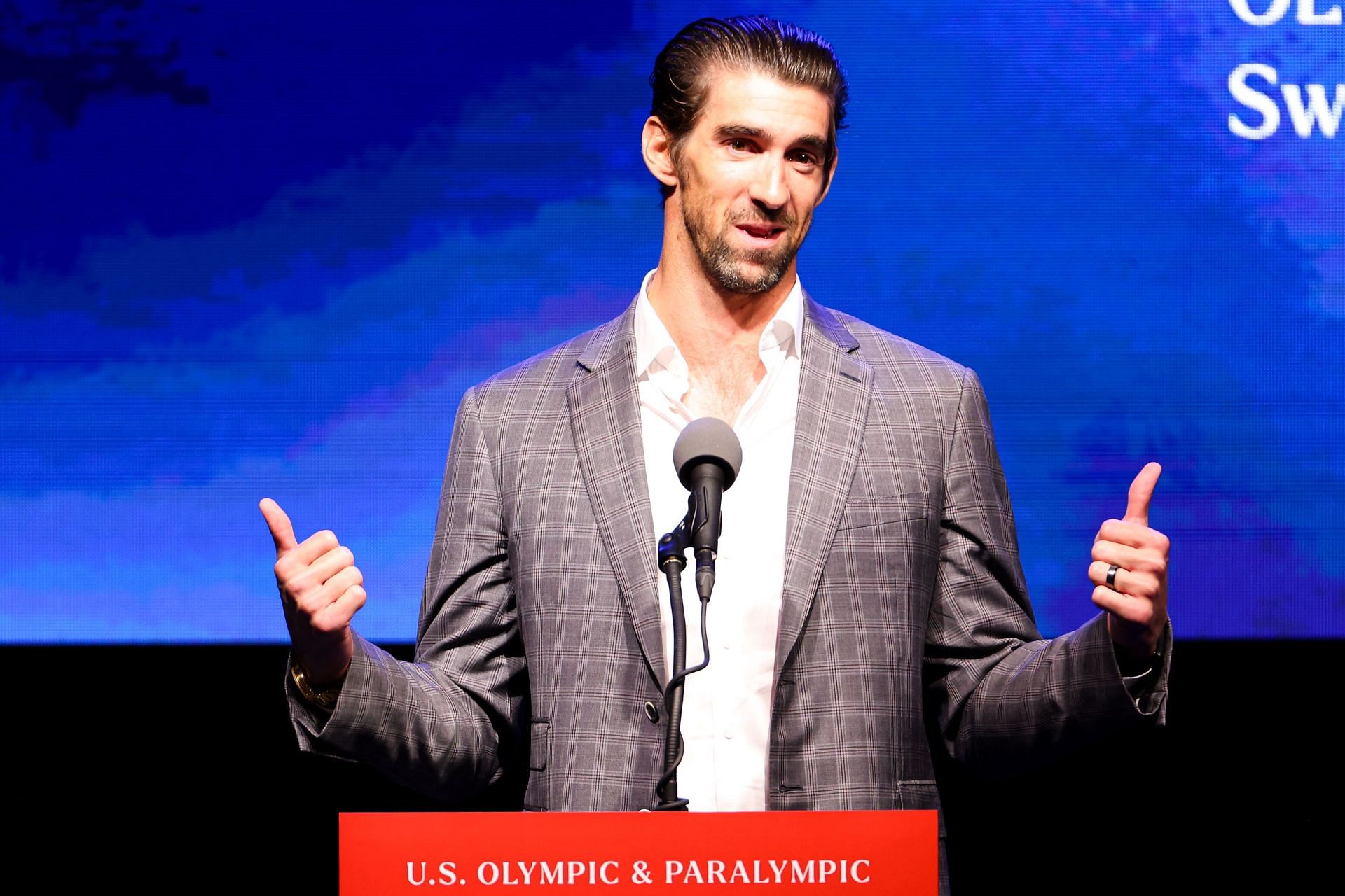 Michael Phelps speaks during the 2022 U.S. Olympic &amp; Paralympic Committee Hall Of Fame Ceremony