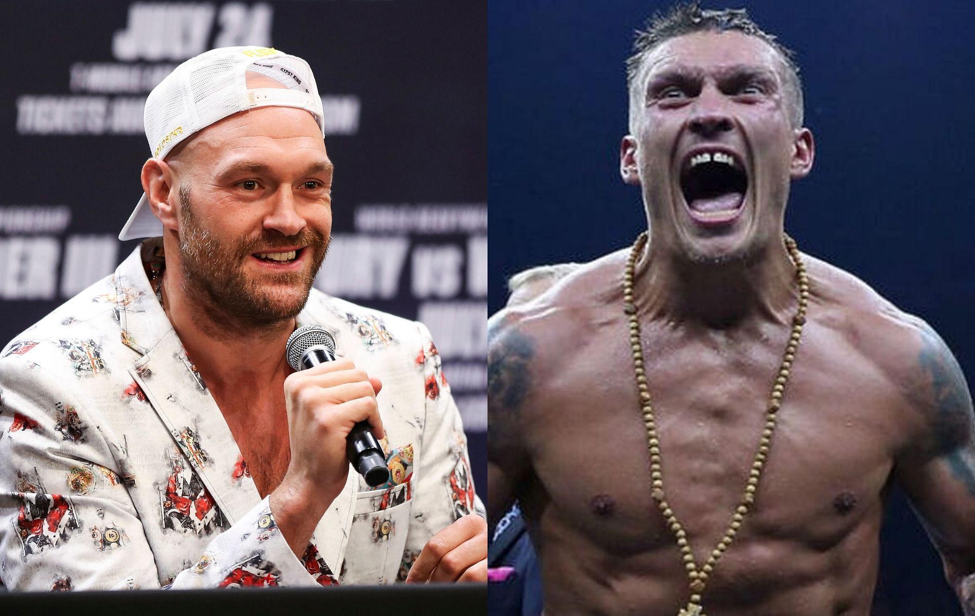 Tyson Fury (left) and Oleksandr Usyk (right)