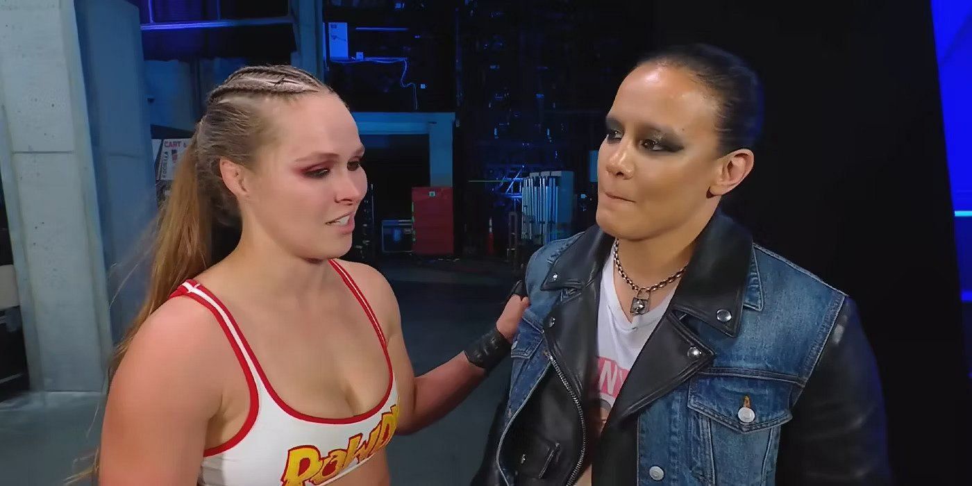 Ronda Rousey (left) and Shayna Baszler (right)
