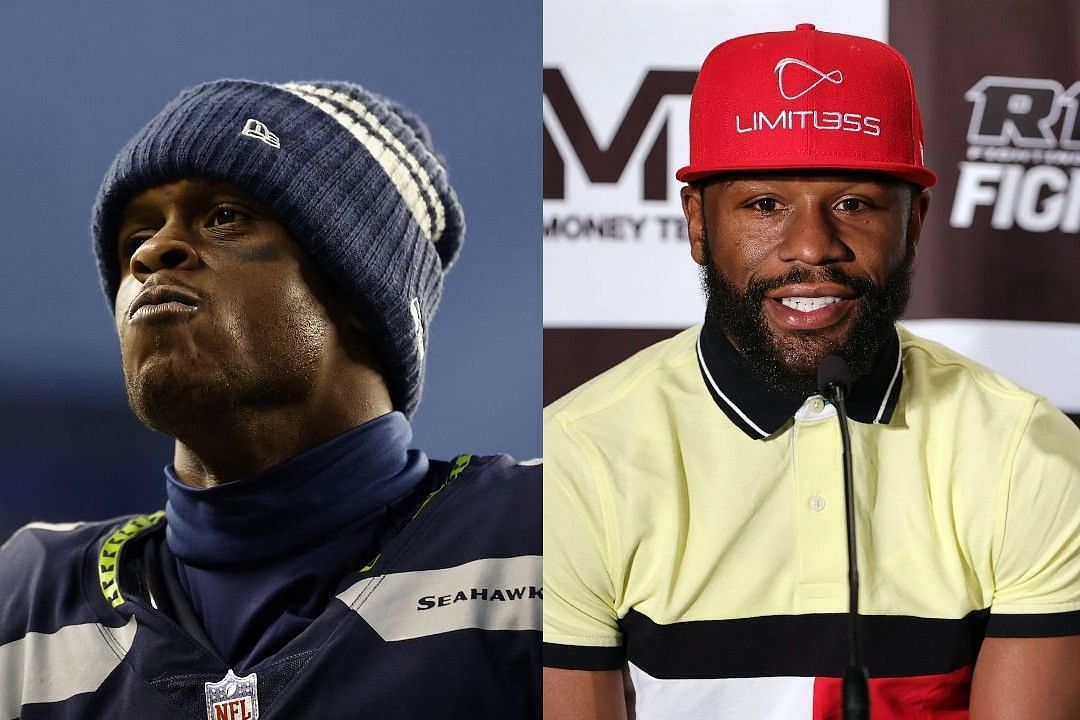 Geno Smith, right, Floyd Mayweather, lect