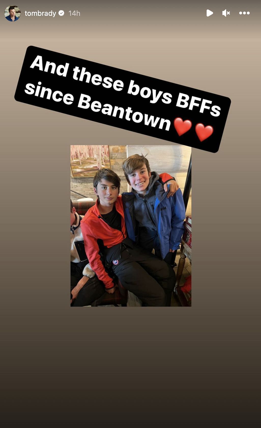 Benjamin hanging out with a friend. Source: Brady (IG)