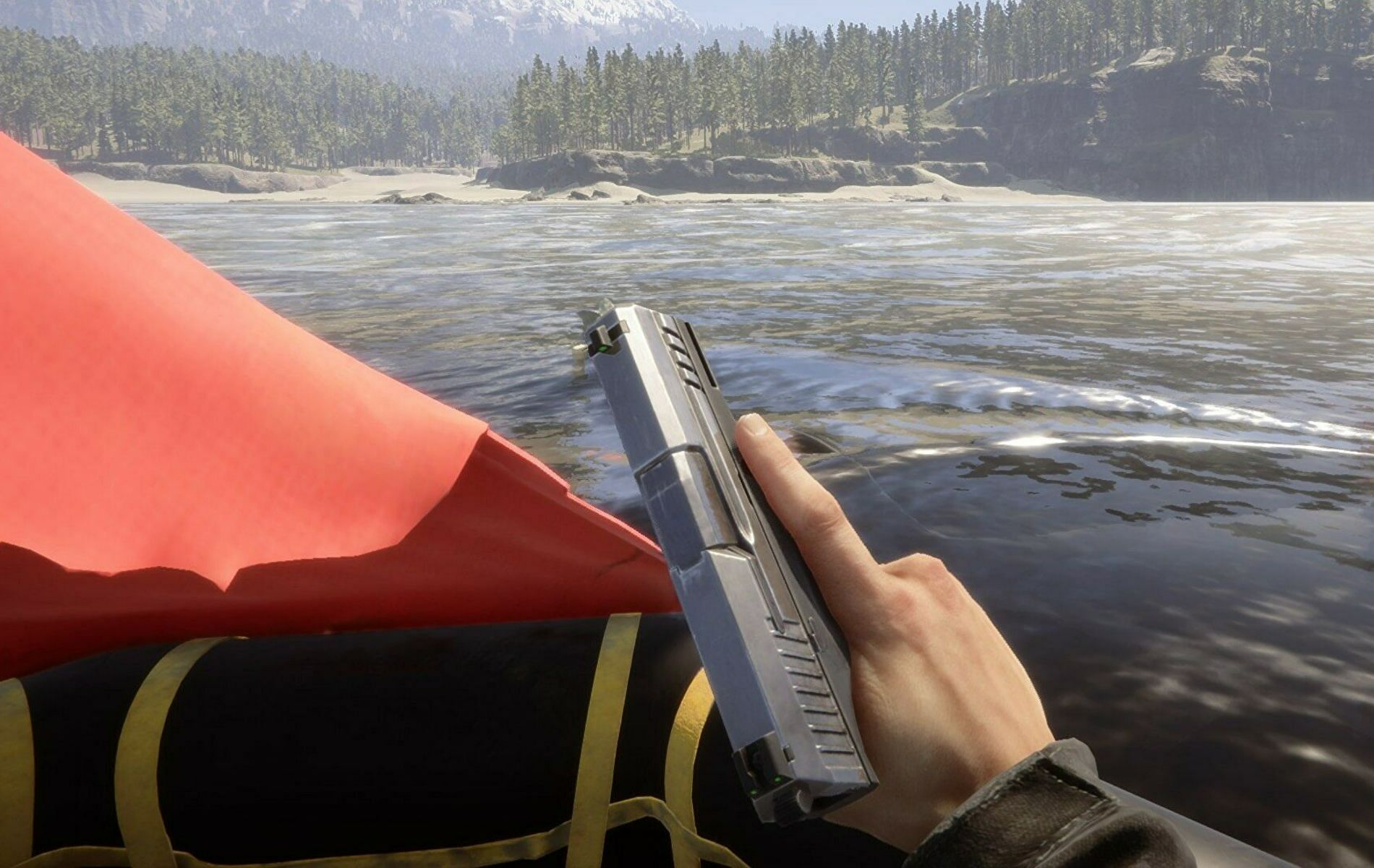 Employing the &ldquo;Infinite Ammo&rdquo; glitch in Sons of the Forest (Image via Sons of the Forest)