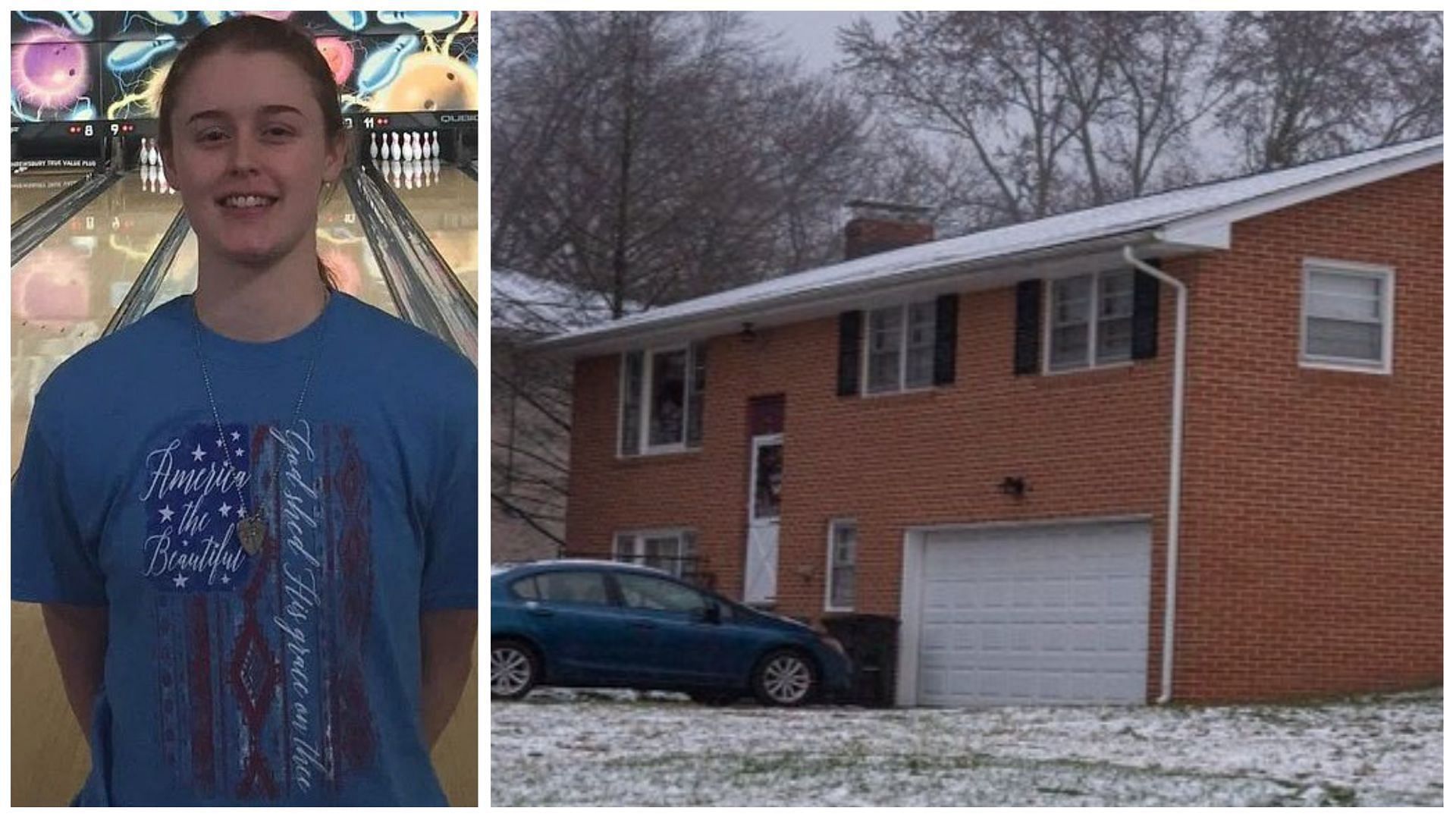 Morgan Daub (left) was killed along with her family members in a &quot;suicide pact&quot; at their Pennsylvania residence (right), (Images via Fifty Shades of Whey and @wjmckelvey/Twitter)