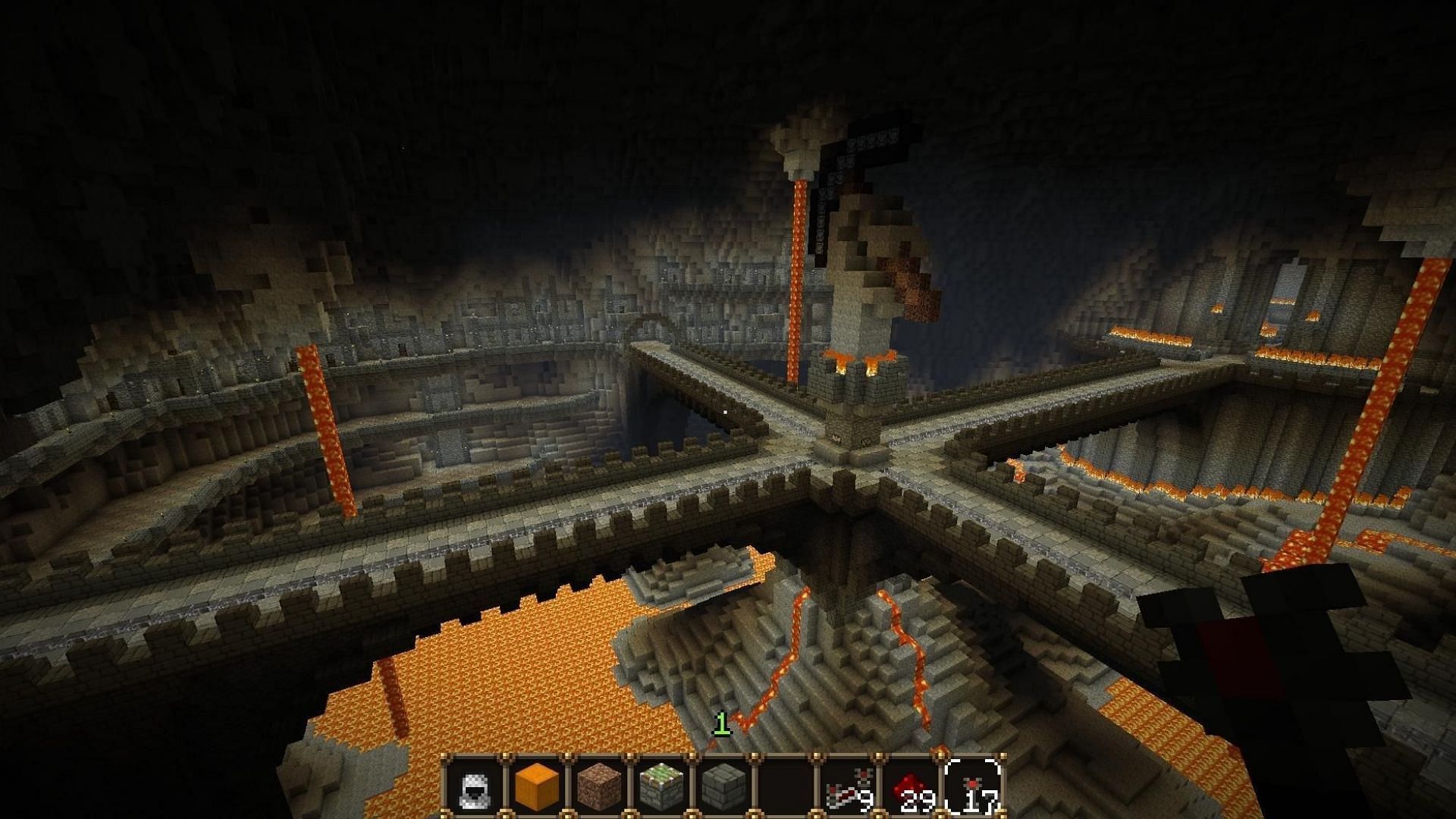 Massive caves can be converted into a beautiful dwarven city in Minecraft (Image via Pinterest)