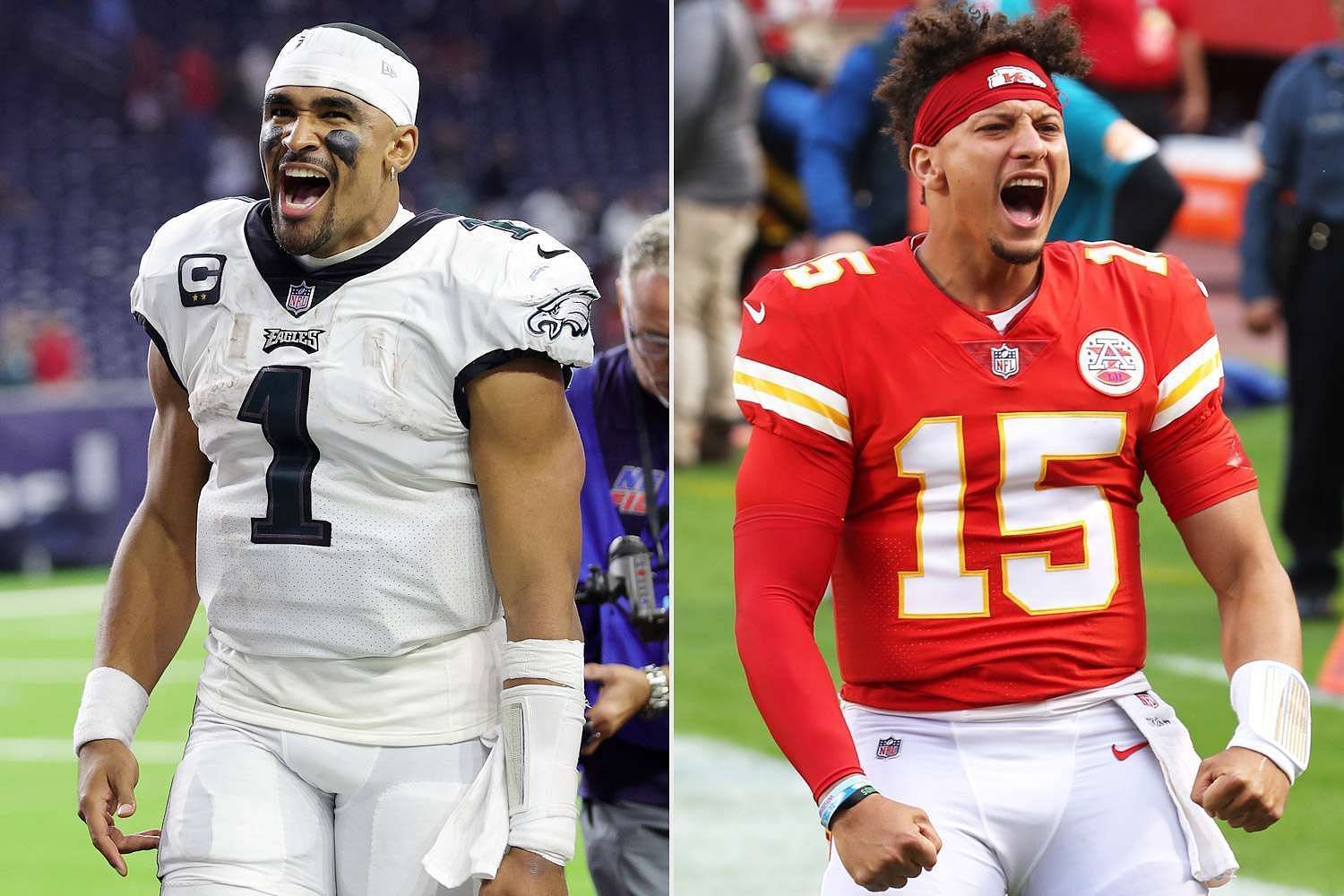 Jalen Hurts and Patrick Mahomes will square off at Super Bowl Sunday